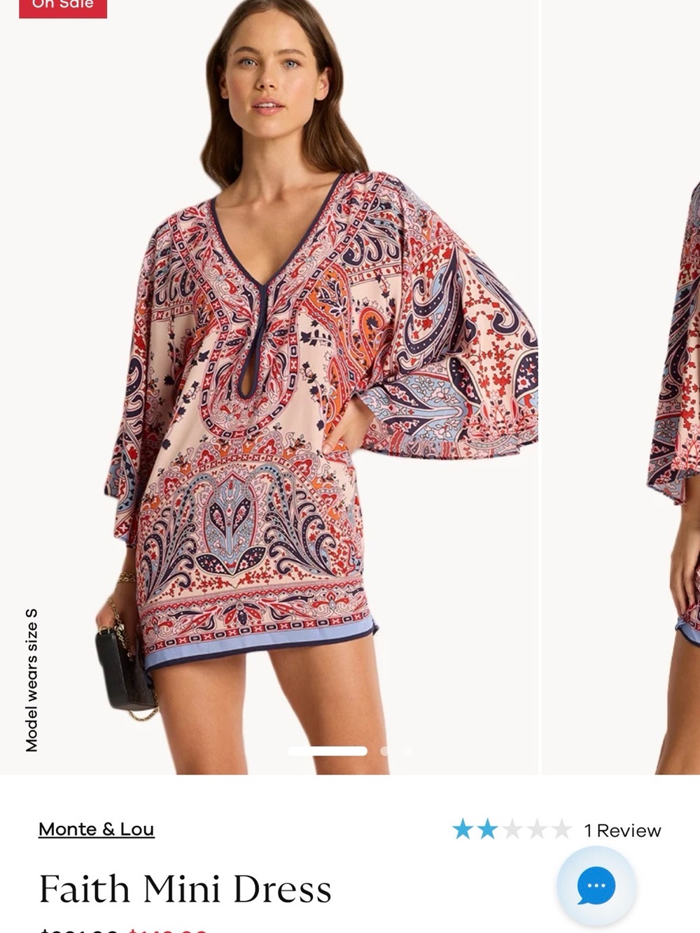 Monte & Lou Faith Mini Dress - Pink Paisley